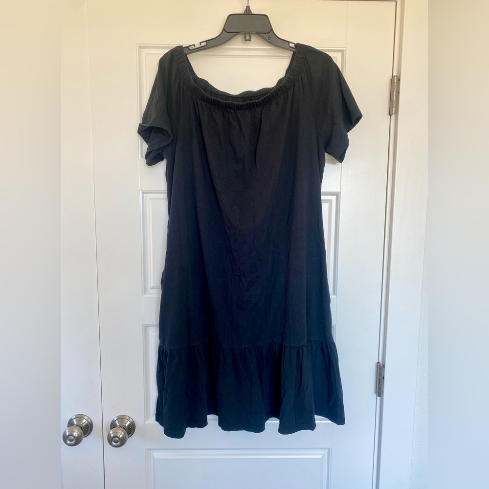 Lands' End Black Scoop Neck Sundress Coverup